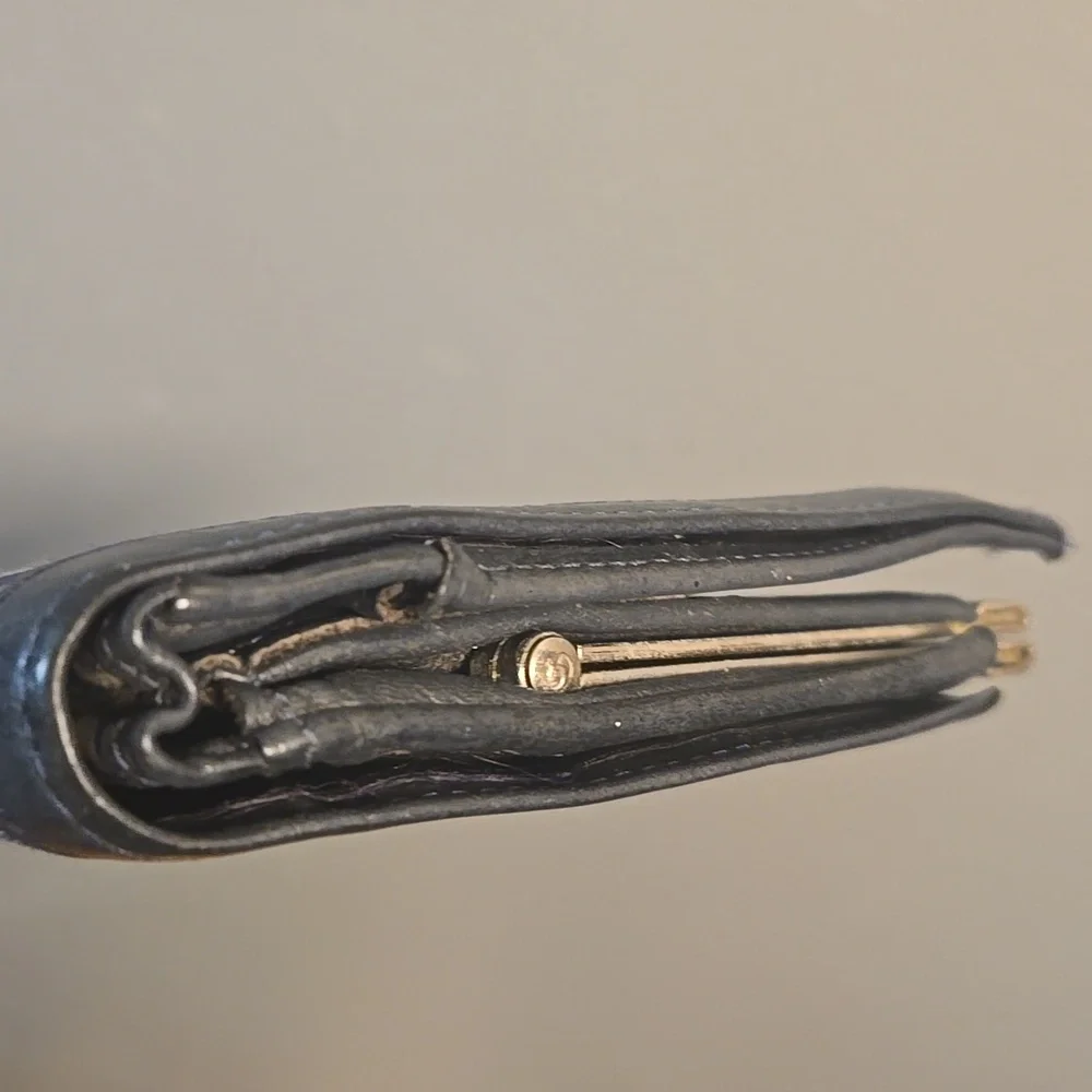 Dior Kisslock Trotter Wallet Blue and Cream